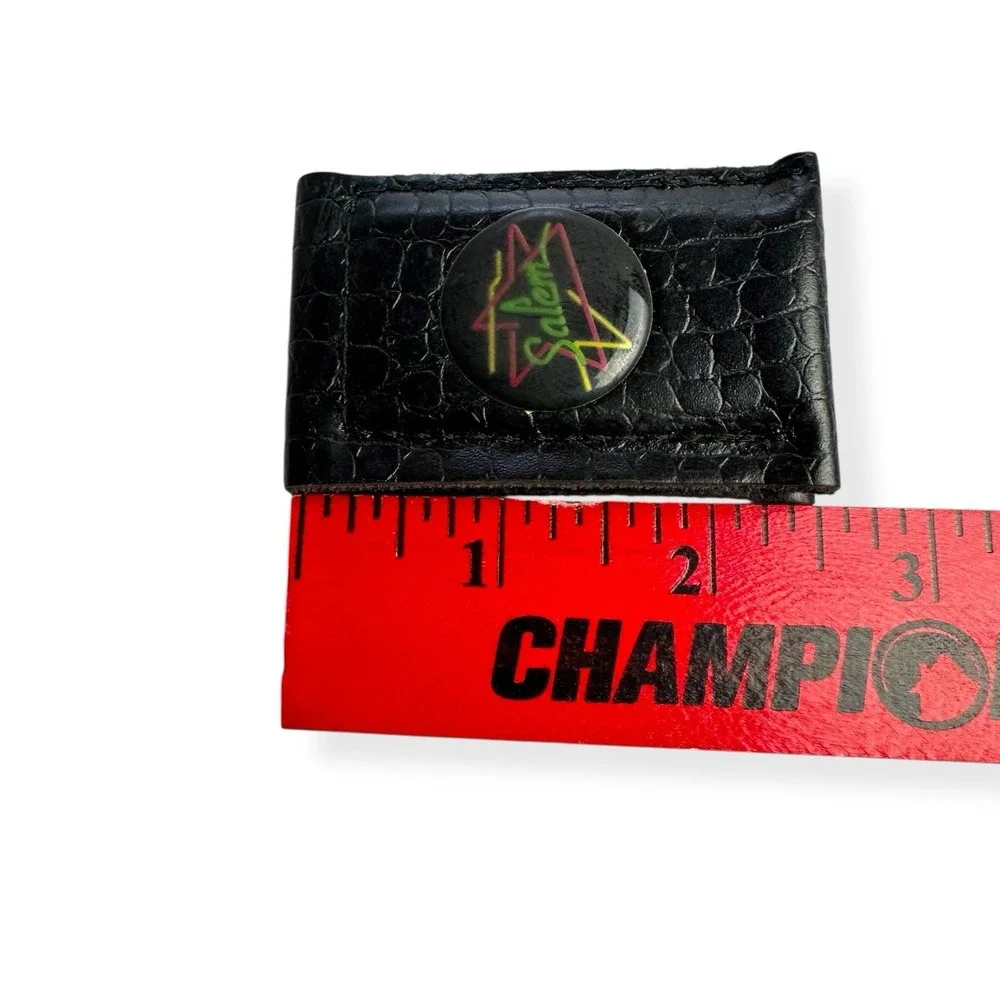 VTG Lot of 3 Salem Cigarette Magnetic‎ Money Clip Black Leather Embossed Pebble
